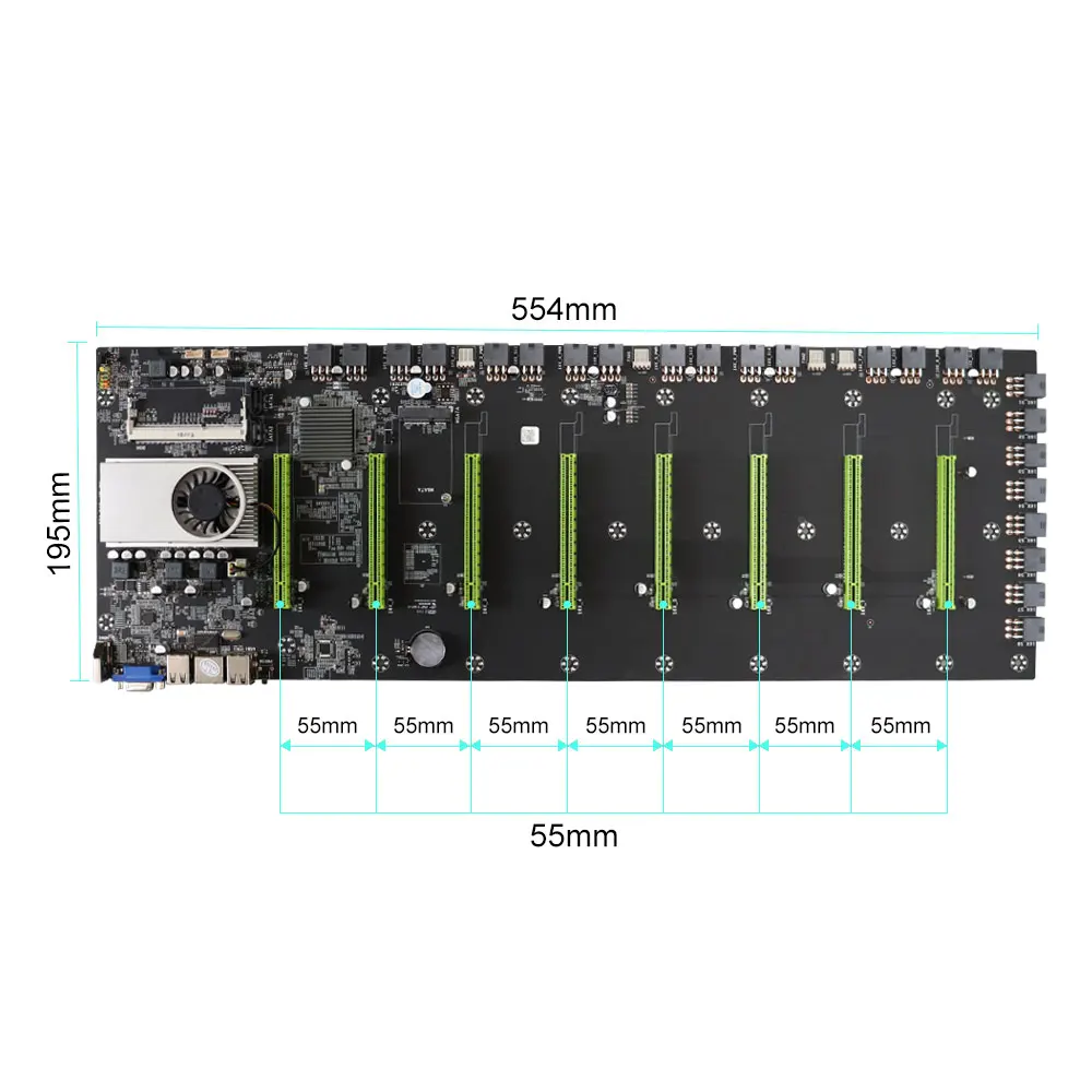 Материнская плата для майнинга ETH BTC-T/D37 с CPU Set 8 Слот GPU DDR3 ПАМЯТЬ встроенный