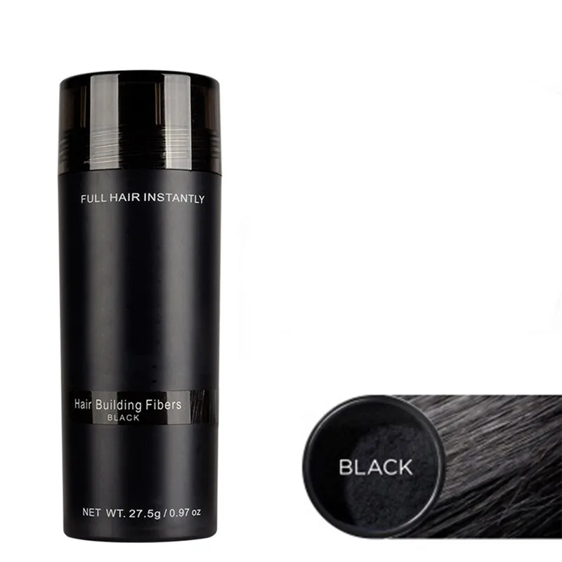 01 Black Authentic Keratin Hair Loss Building Fibers+Applicator Spray+27.5g Hairline Optimizer Dense organic 9 Colors Hair Growth Powder - Цвет: 01 Black