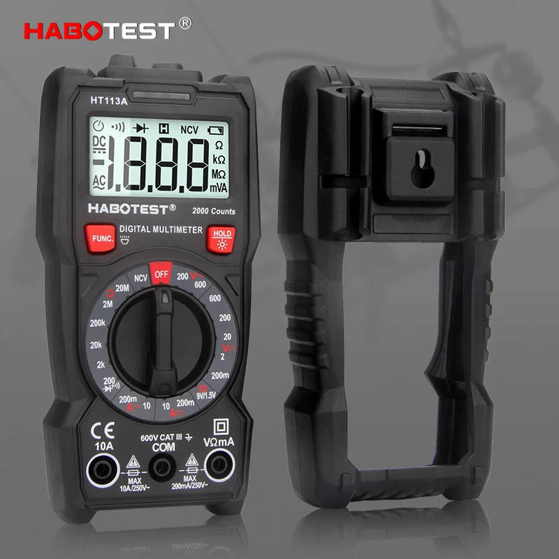 Мультиметр HABOTEST HT113 цифровой профессиональный 600 В мкА Ма-Ма AC/DC Ом диодный зуммер