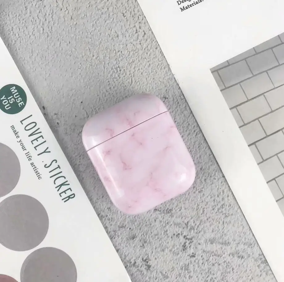 Чехол для оригинала Apple Airpods, чехол, мраморный, милый, чехол для Apple Airpods 2, 1, чехол, аксессуары, наушники Air Pods, чехол, коробка