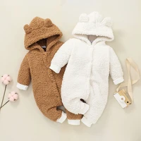 cute baby boy girl clothes for new born long sleeve baby costume hoodies bear baby romper jumpsuits fleece overall warm rompers