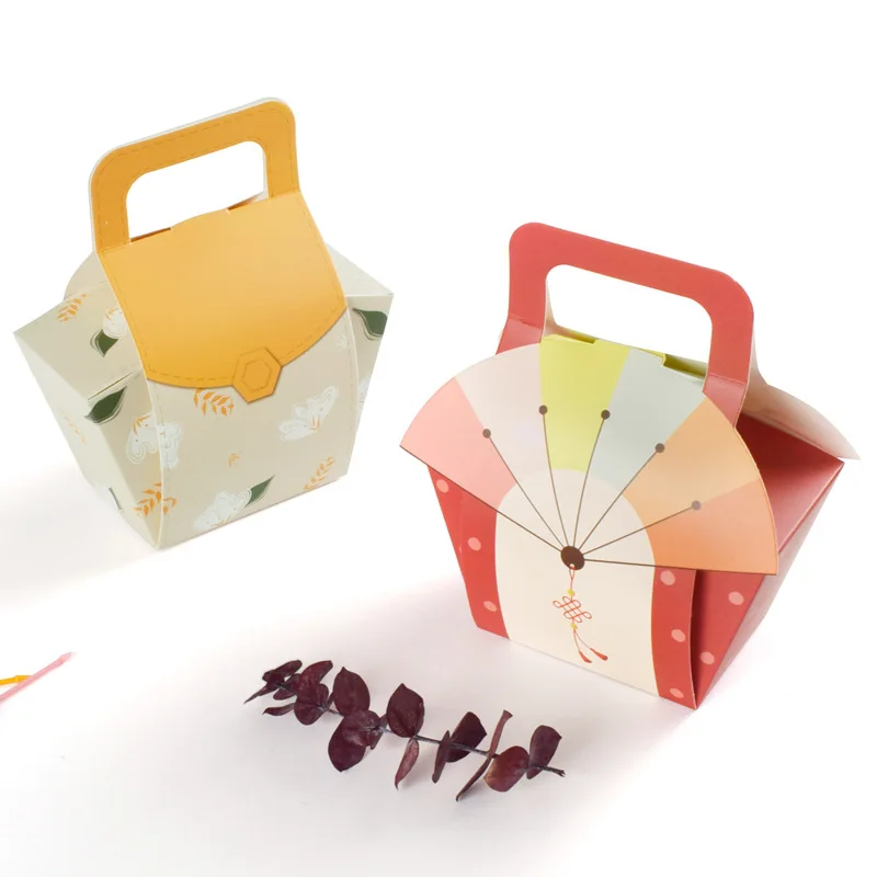 

20 PCS Simple Portable Color Candy Box Creative Cardboard Biscuits Snack Packaging Small Gift Bag
