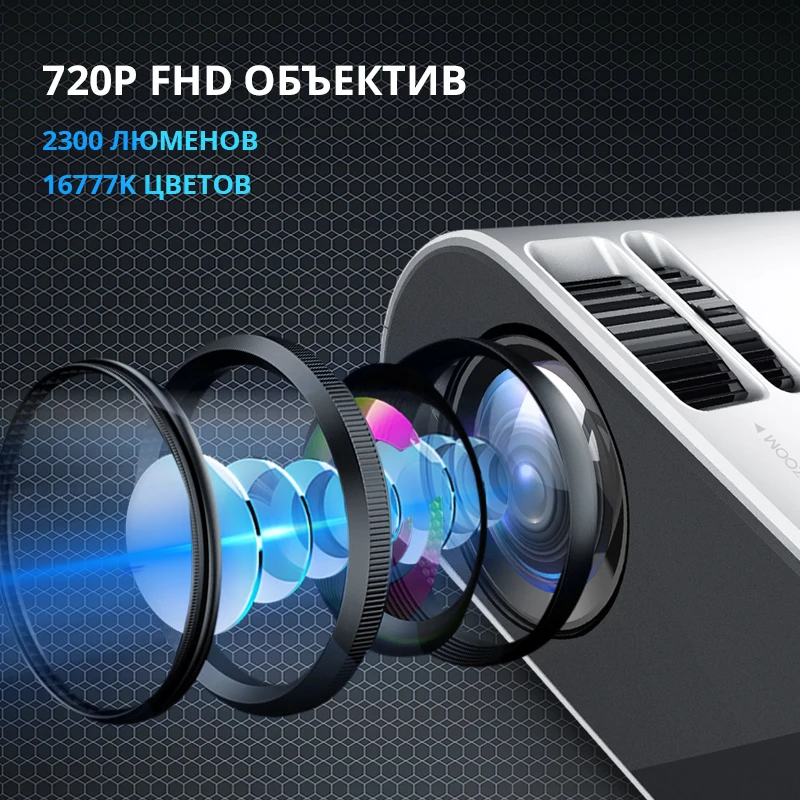 Mini projector for home kuanlitu W18 720p pixel support 1080p VGA USB audio portable media player Molnia |