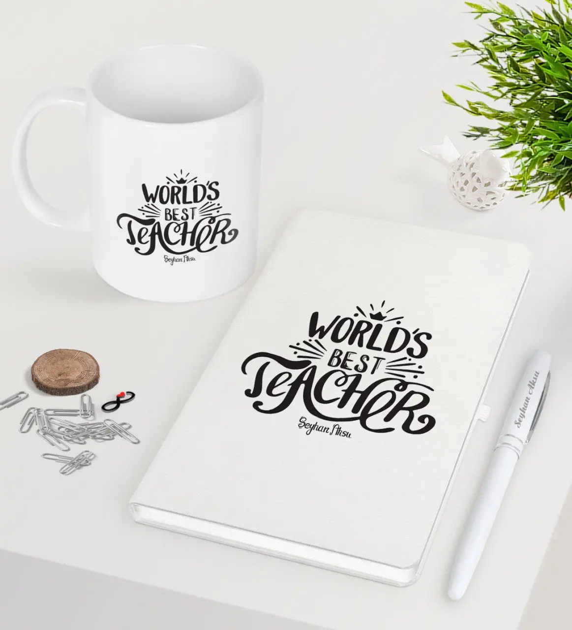 

Персонализированный МИР лучший преподаватель белая ручка для записной книжки кружка Seti-30