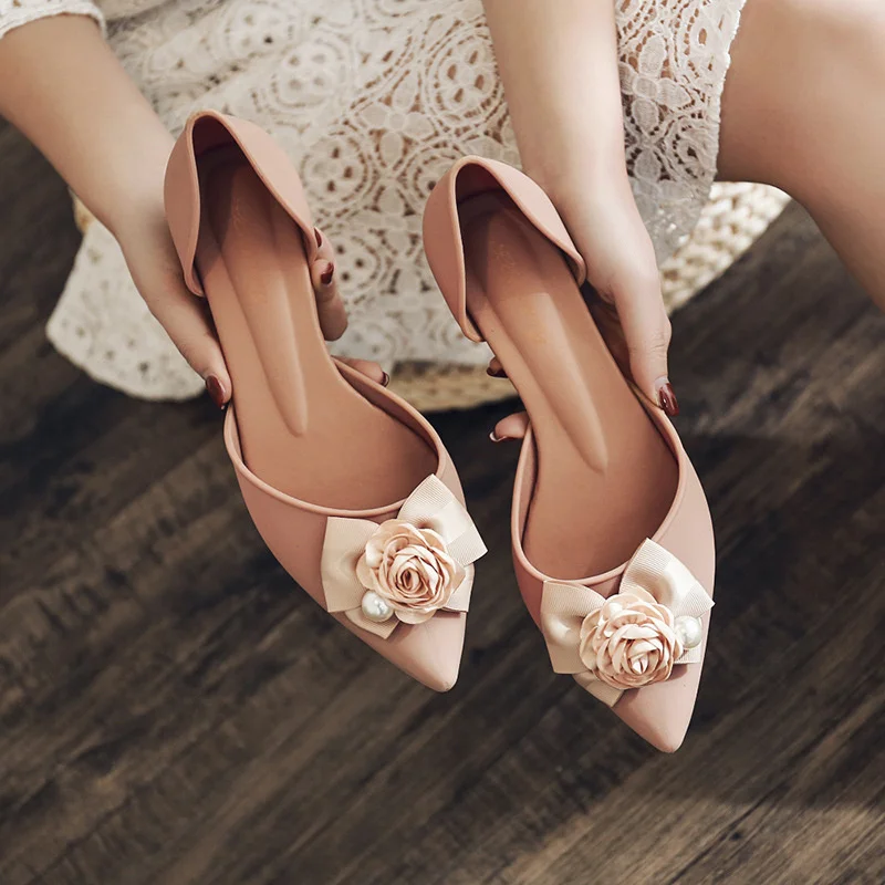 

Women Sandals Shoes-on-heel Mid Heels Loafers Heeled Pointed Toes Female Casual Daily Outdoor Work Party Footwear Zapatos Mujer