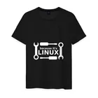 Мужская футболка хлопок Потому что это Linux