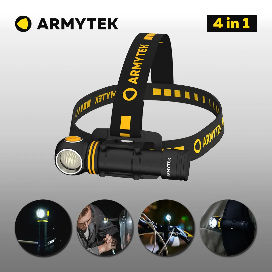 

LED Headlamp Armytek Elf C2 Updated Multi flashlight Micro USB Rechargeable + 18650 Li-Ion Battery