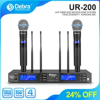 true diversity debra audio ur 200 2 channel uhf wireless microphones system cordless mic for professional singer stage karaoke