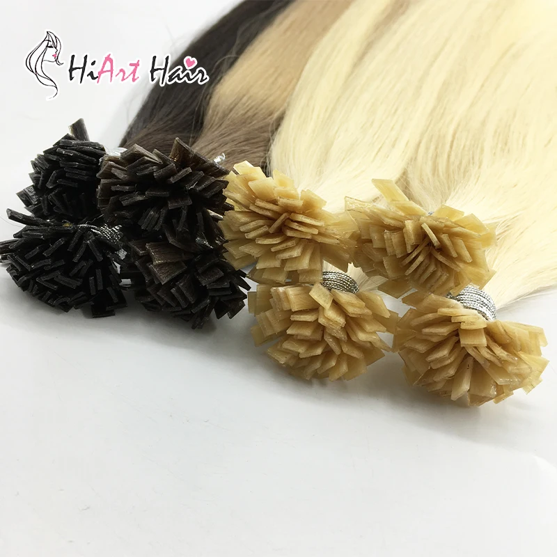 HiArt 1 г Человеческие волосы Remy для наращивания с плоским наконечником салона
