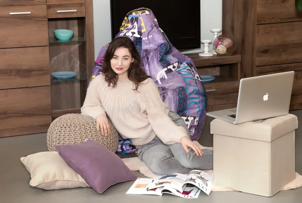 Кресло мешок пуф ленивый диван татами для гостиной детской Лима Delicatex