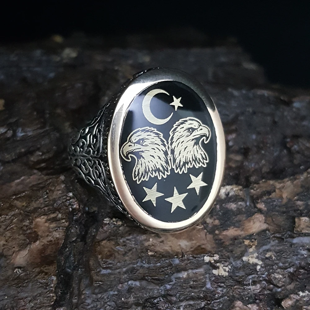 

Уникальные новые оригинальные бриллиантовые кольца, антикварные байкерские кольца с двумя орлами из серебра 925 пробы, мужское Винтажное кольцо в стиле бохо, изящные ювелирные аксессуары