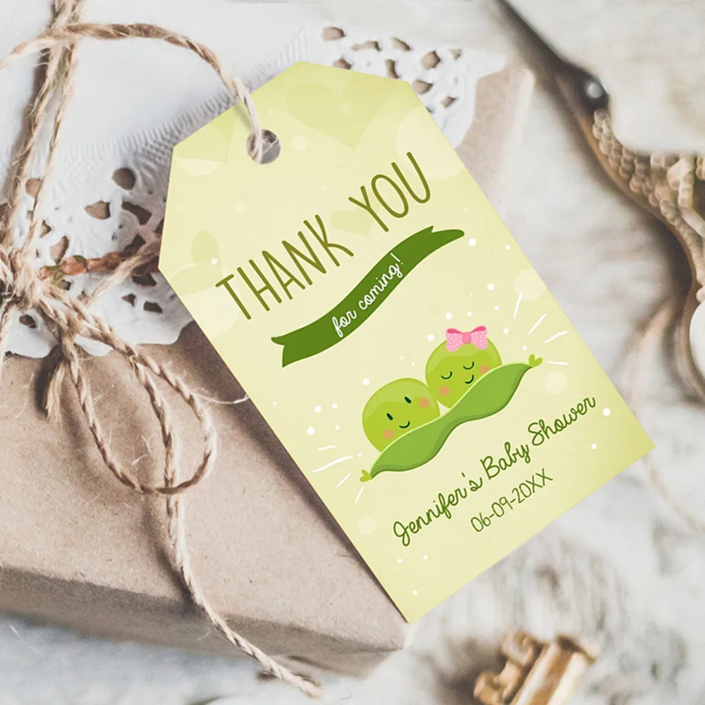 Бирка для подарков на заказ бирка подарка двух Горохов в капсуле душа зеленых