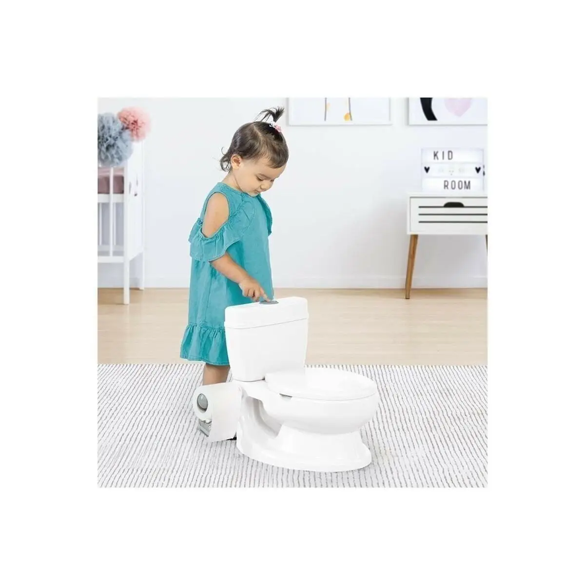 Baby Child Toilet Training Dog Printed Educational Toilet Seat Toilet Paper Holder 25 Kg Loading Capacity