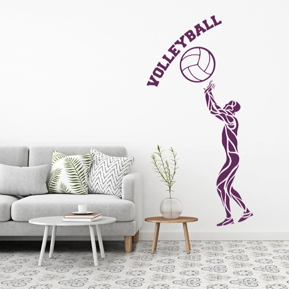 

Volley Ball Sports Wall Stickers Decal For Teens Rooms Decoration With Different Kinds of Colors A0053