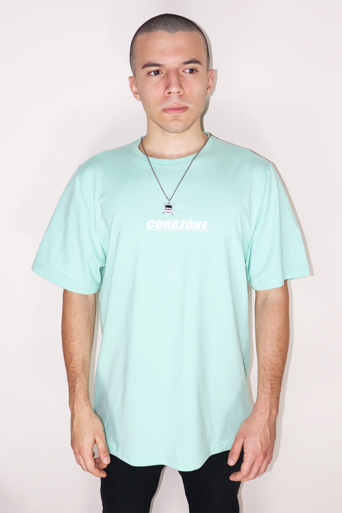 

OVERSİZE CORAZONE Printed Turquoise T-Shirt