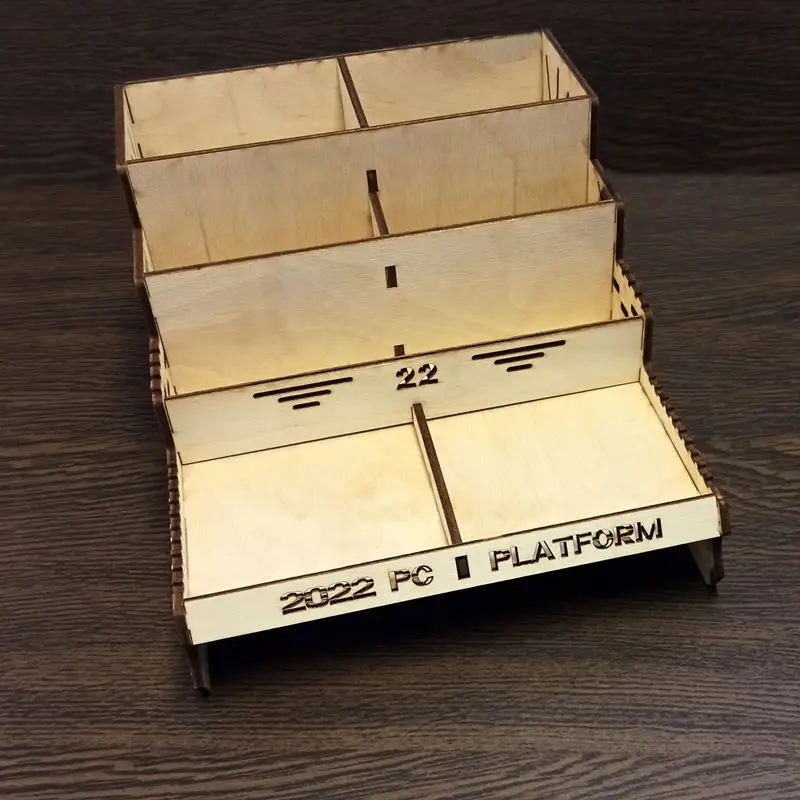 Полка органайзер для системного блока ПК офиса дома канцелярии дерево-фанера 7