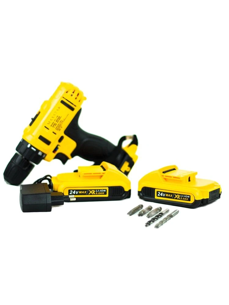 Electric Drill Maxstar Turbo Power Tools 24V 4000 Ma 2 Li-Ion Dual Cordless Professional Screwdriver Rechargeable new | Инструменты