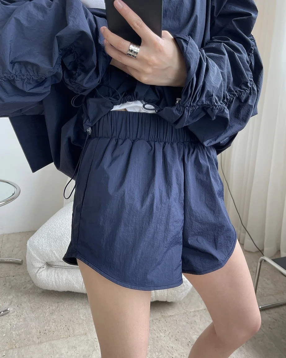 spring summer woman soft shorts from set without coat