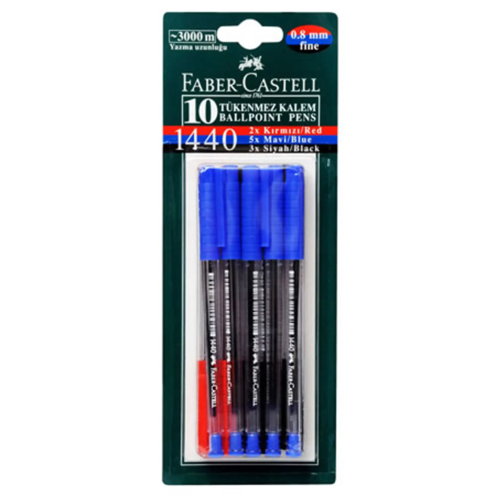 Faber Castell 10 Ball Mixed Color School Business Day Use Area Large Color 3 Red 5 Blue Pen Not Yazımı and Emergency Post