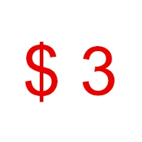 

$3 EXTRA MONEY for price difference or shipping fee