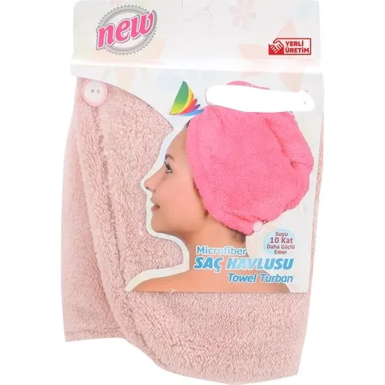 

WONDERFULSOFTCollection KING QUEEN worthy Microfiber Button Hair Towel Powder