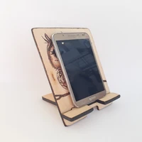 wood burning phone stand desk top diy craft wooden hand made christmas decoration noel gift present
