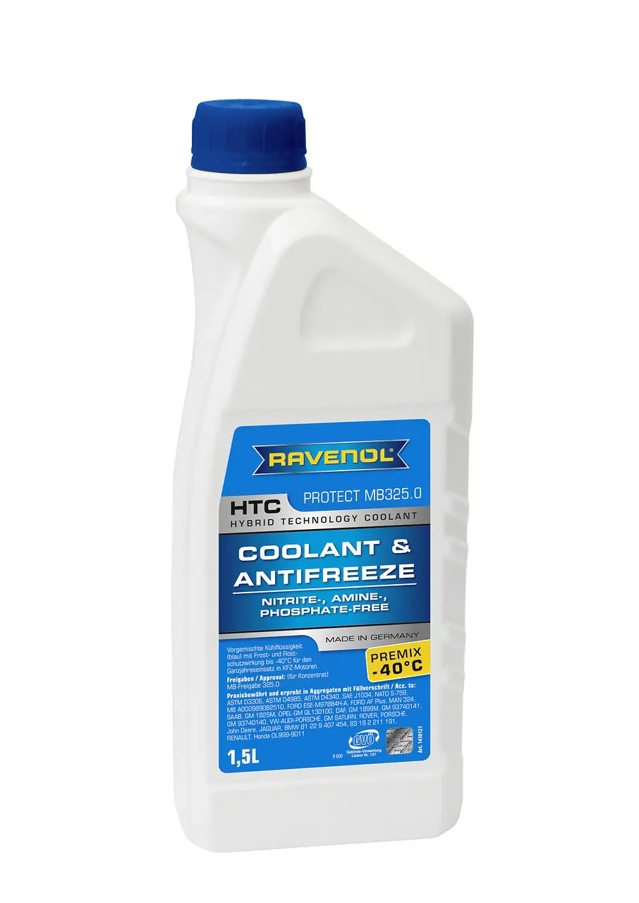Антифриз готовый к прим. синий RAVENOL HTC Hybrid Techn.Coolant Premix 40C ( 1 5л)|Антифриз/охлаждающая