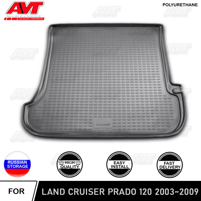 Коврик багажника для Toyota Land Cruiser 120 2003~ 2009 полиуретановые коврики Нескользящие резиновые интерьерные аксессуары для стайлинга автомобилей Защита от грязи Декор