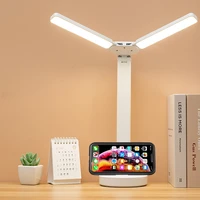led eye protection double head table lamp high brightness touch dimming usb charge desk light work and study reading table light