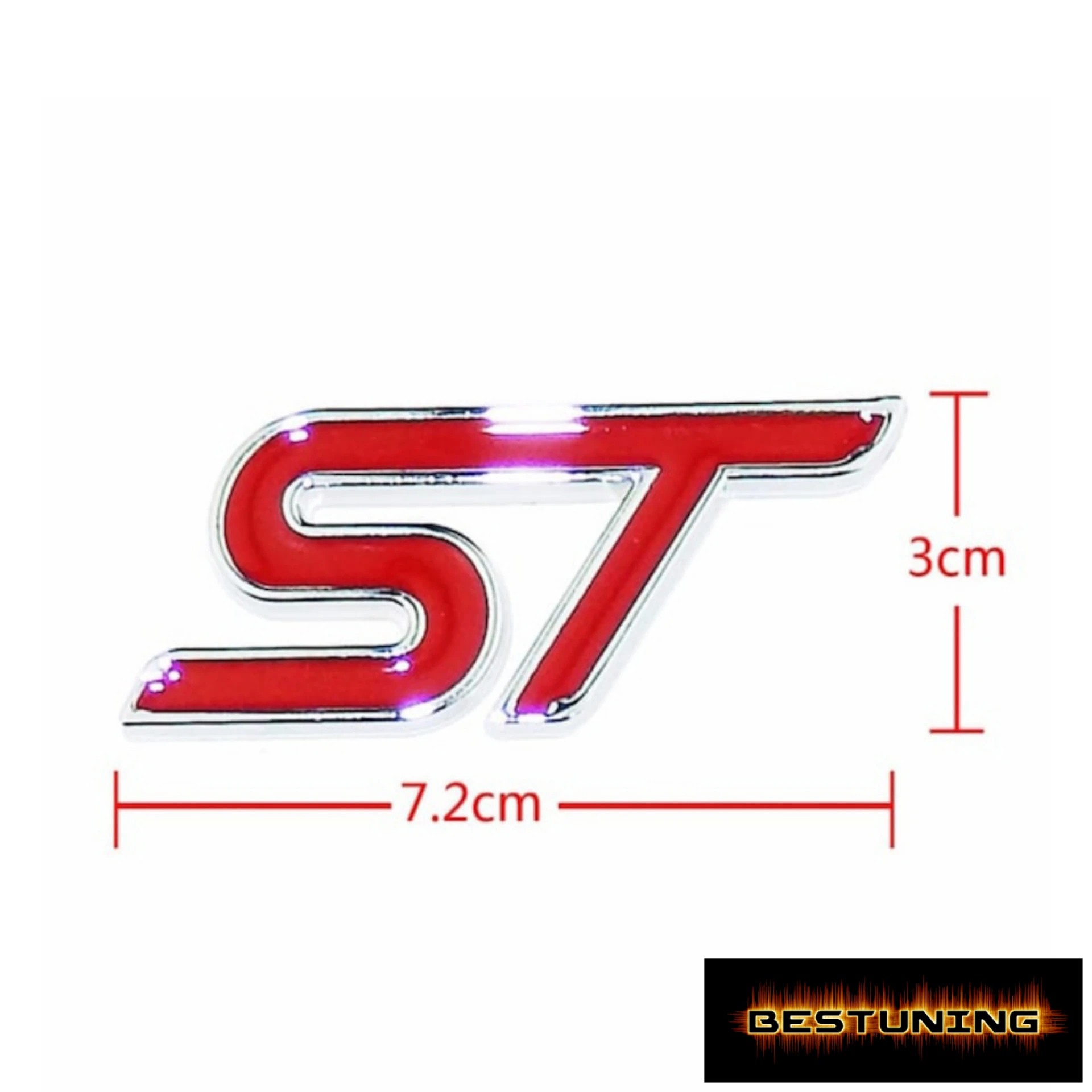Metal Red ST Front Grille Sticker for Car Head Grill Emblem Badge Chrome Sticker for FORD FIESTA FOCUS MONDEO Auto Car styling