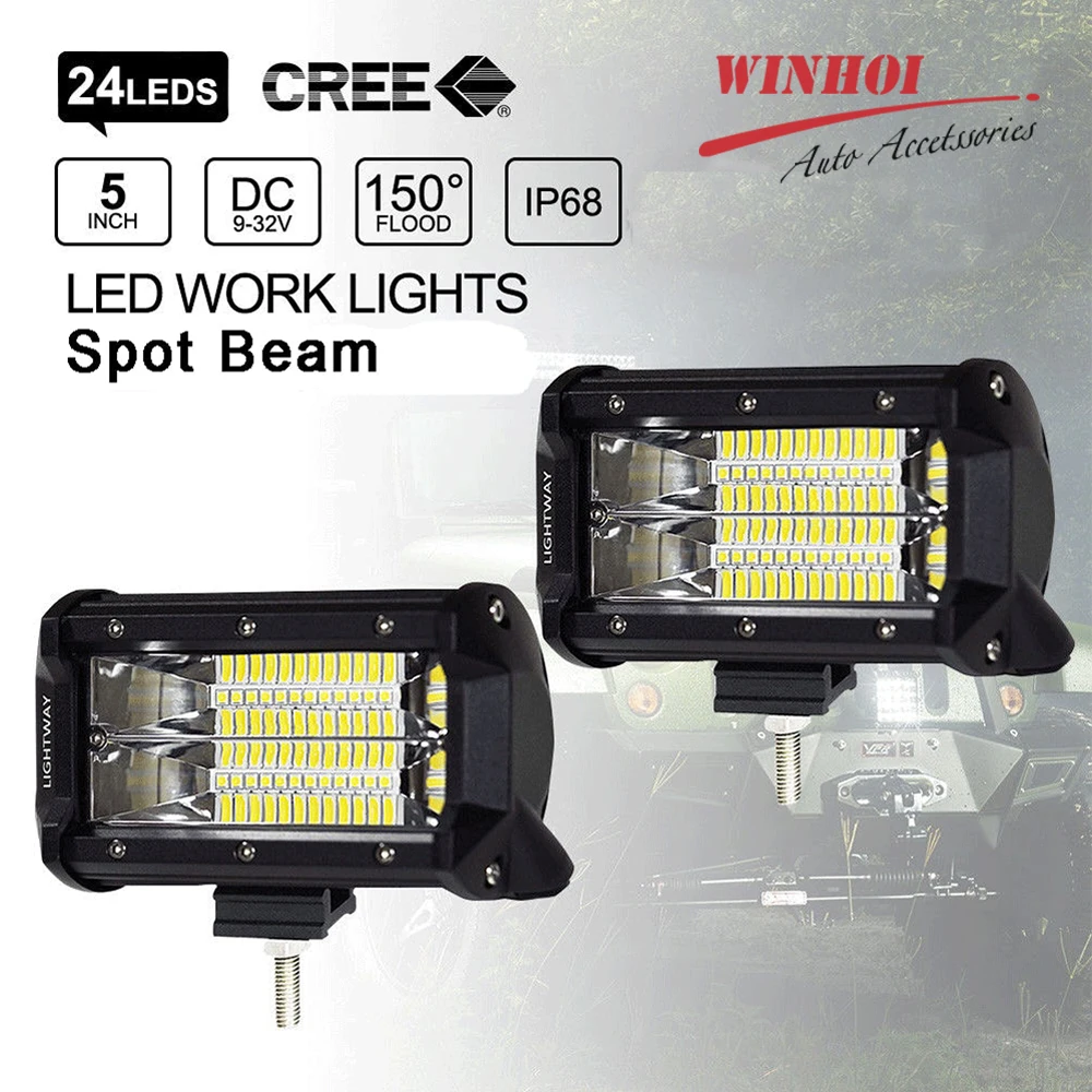 5 дюймов 72 Вт светодиодный 24SMD рабочий светильник комбо лампа для вождения
