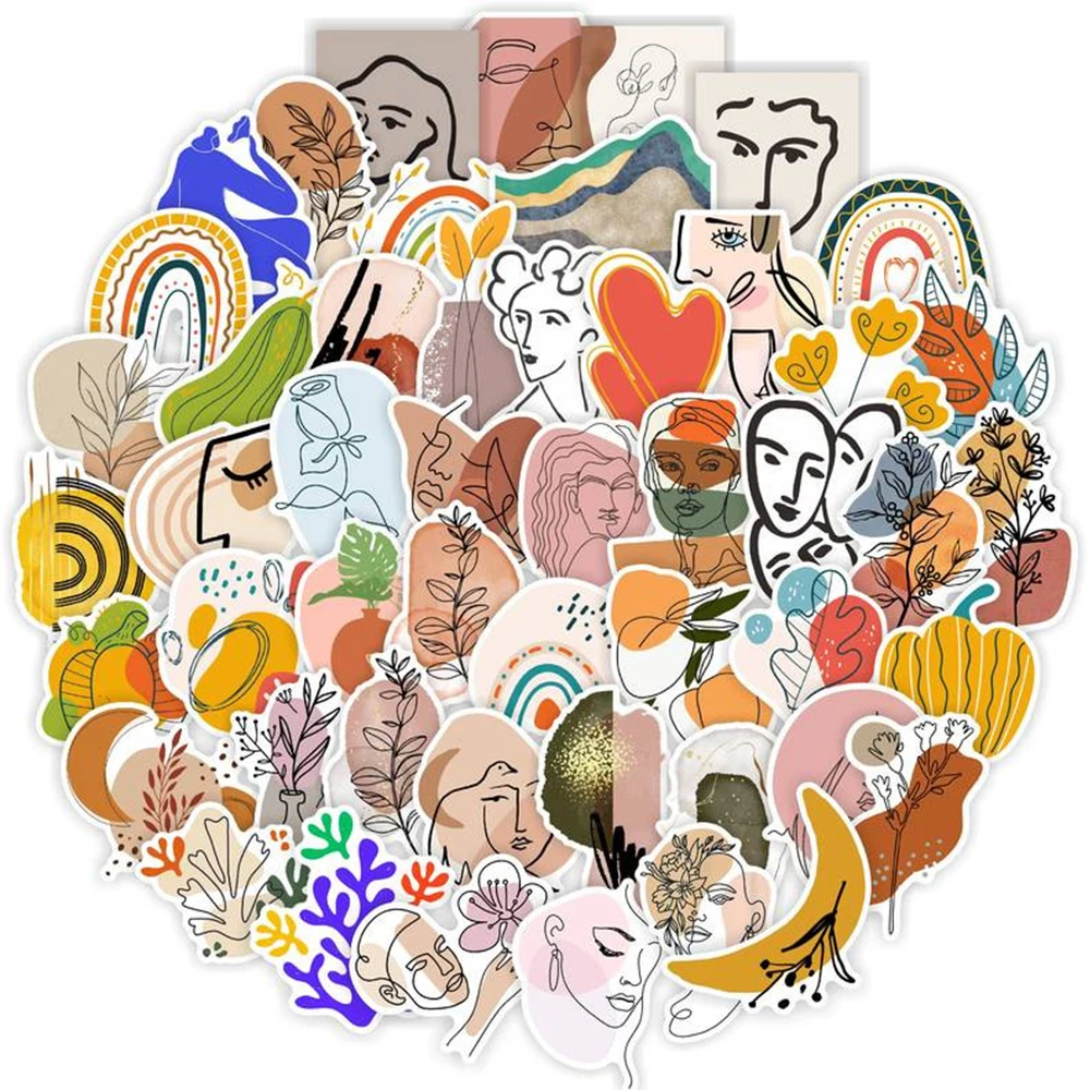 

Pack of 50Pcs Wholesale Abstract Art Stickers Waterproof No-duplicate Sticker For Kids Toys Laptop Luggage Decals
