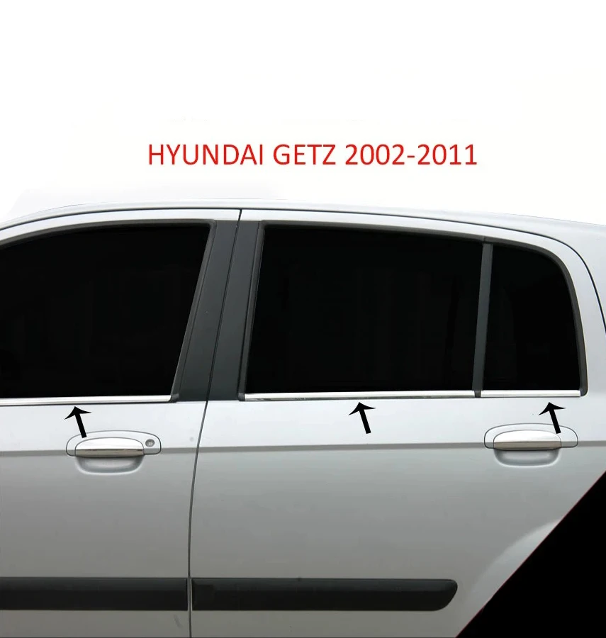 

Hyundai Getz Chrome Window Frame Trim 6 Piece Stainless Steel (2002-2011)