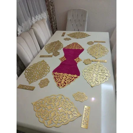 Runner Искусственная кожа презентационный блокнот Скатерти 6 личность 19 шт Таблица