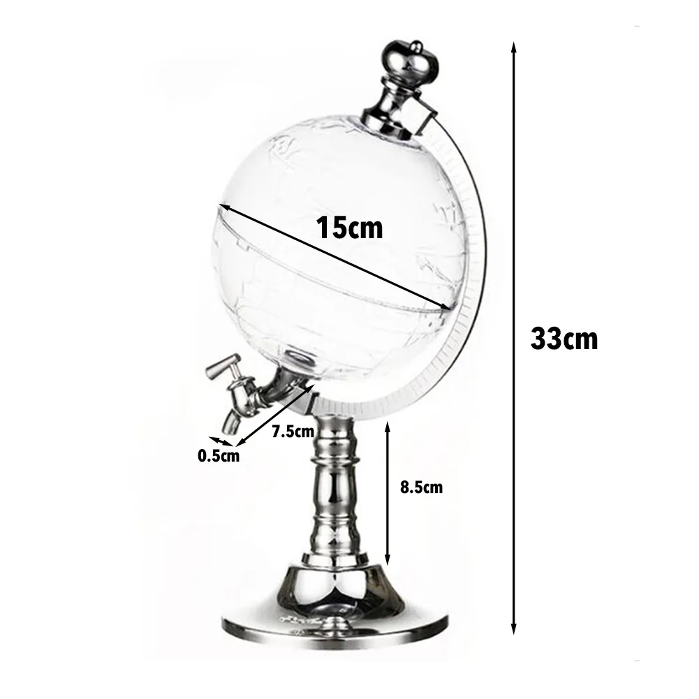 

Globe Shaped 1.50L Wine Decanter Beer Barrel Creative Whiskey Vodka Stainless Steel Pourer Beer Barrel for Home and Bar