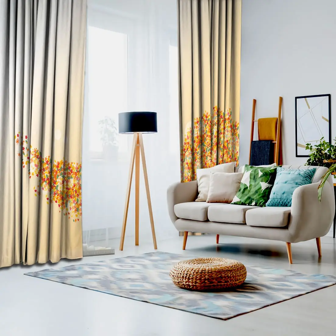 Обои для штор обои просмотра ветер порывы золотые листья от дерева креативный