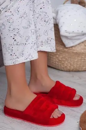 

Hot fluffy slippers women casual Faux fur cross indoor floor slides flat soft furry shoes female celebrities Flip flops