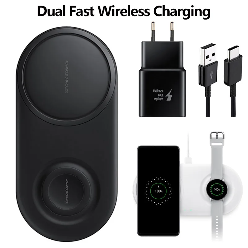 

QI Fast Wireless Charger Station For iPhone 12 11 Pro Max dual fast wireless charging For Apple AirPods iWatch Samsung