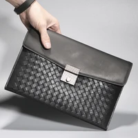 fashion designer casual envelope pouch mens leather handbag brand luxury real leather flip business clutch men wallets