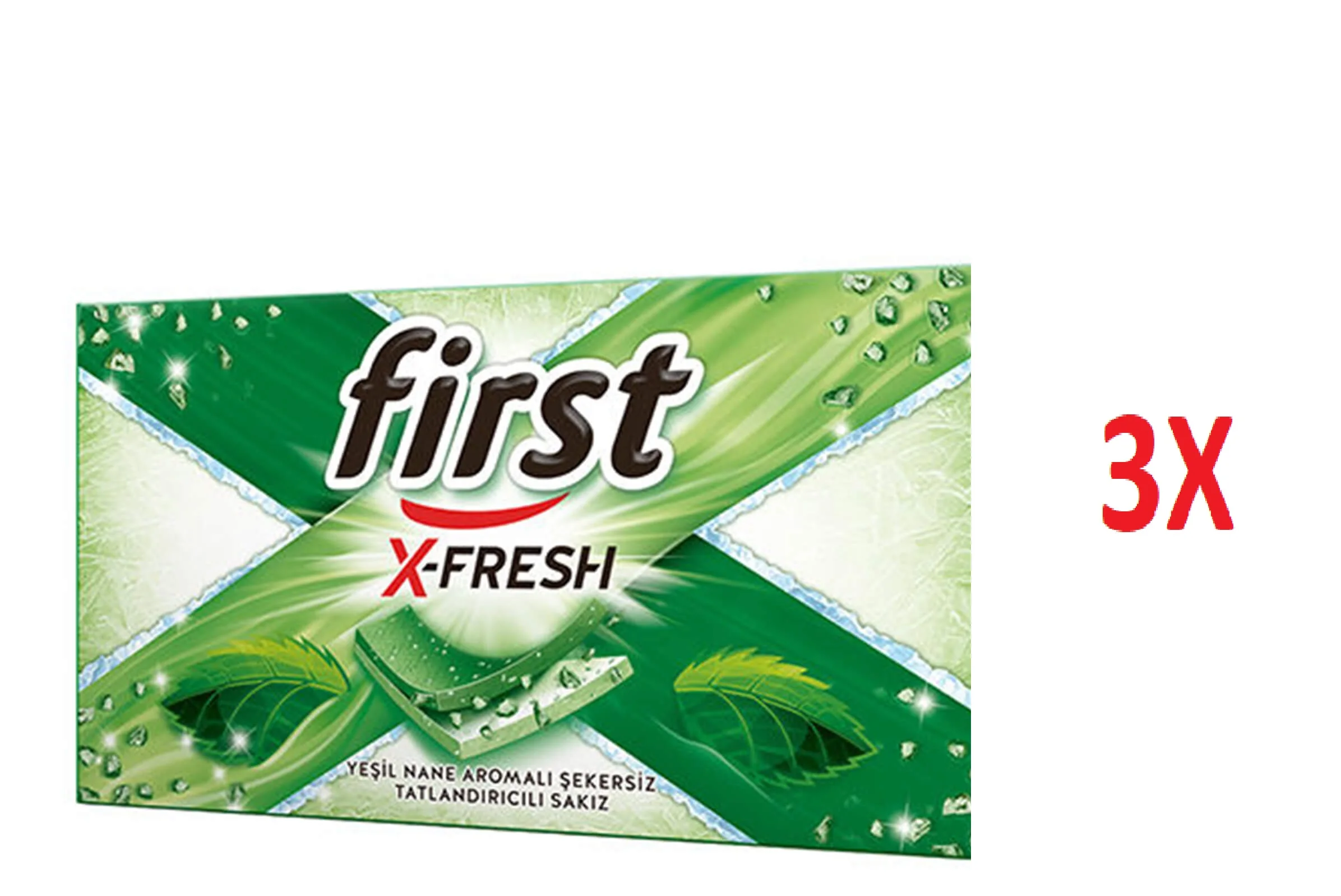 

First X-Fresh Green Mint Flavored Chewing Gum 27 gr X 3X FREE SHİPPİNG
