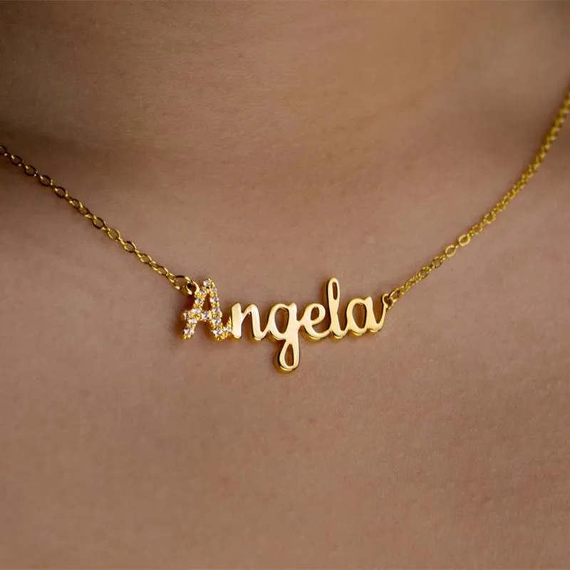 

Crystal Pendant Letters Necklace for Women Custom Jewelry Custom Name Chain Numbers Personalized Zirconia Pendants Necklaces