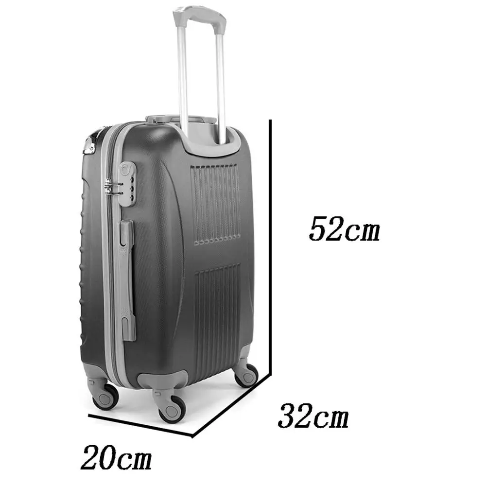 Suitcase Airplane Handluggage Travel Cabin Trolley ABS Rigid 4 Wheels 52x32x20