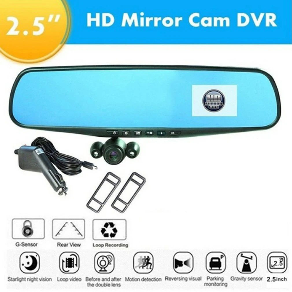 

Автомобильный видеорегистратор-зеркало, 10-дюймовый IPS-экран, видеорегистратор, автомобильная камера с двумя объективами, видеорегистратор ...