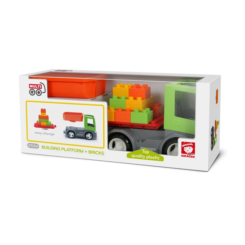Строительная платформа с блоками и сменным кузовом | Игрушки хобби