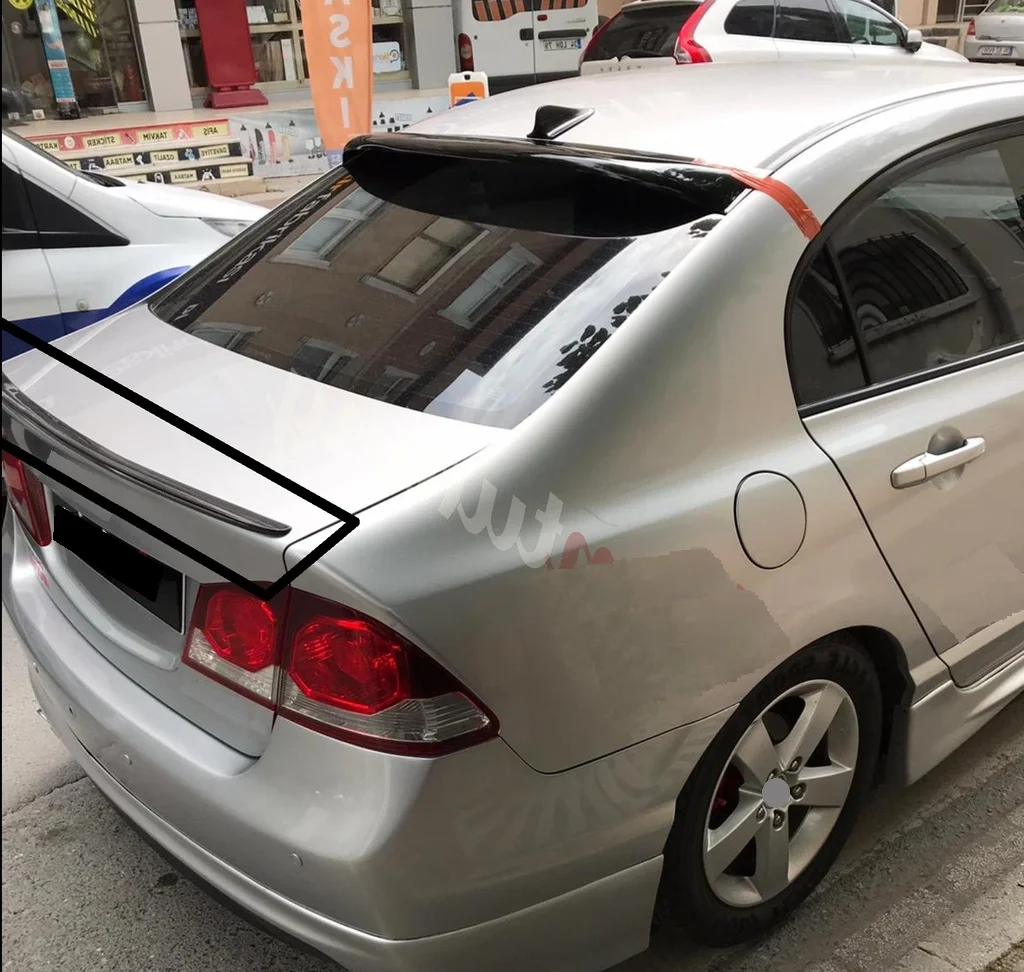 Спойлер для заднего багажника автомобиля Honda Civic 8 поколения 2006-2012 черный