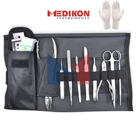 50 kitssets basic surgical dissection kit student dissection kit of 9 pieces dissection instruments set with rexine zipper case