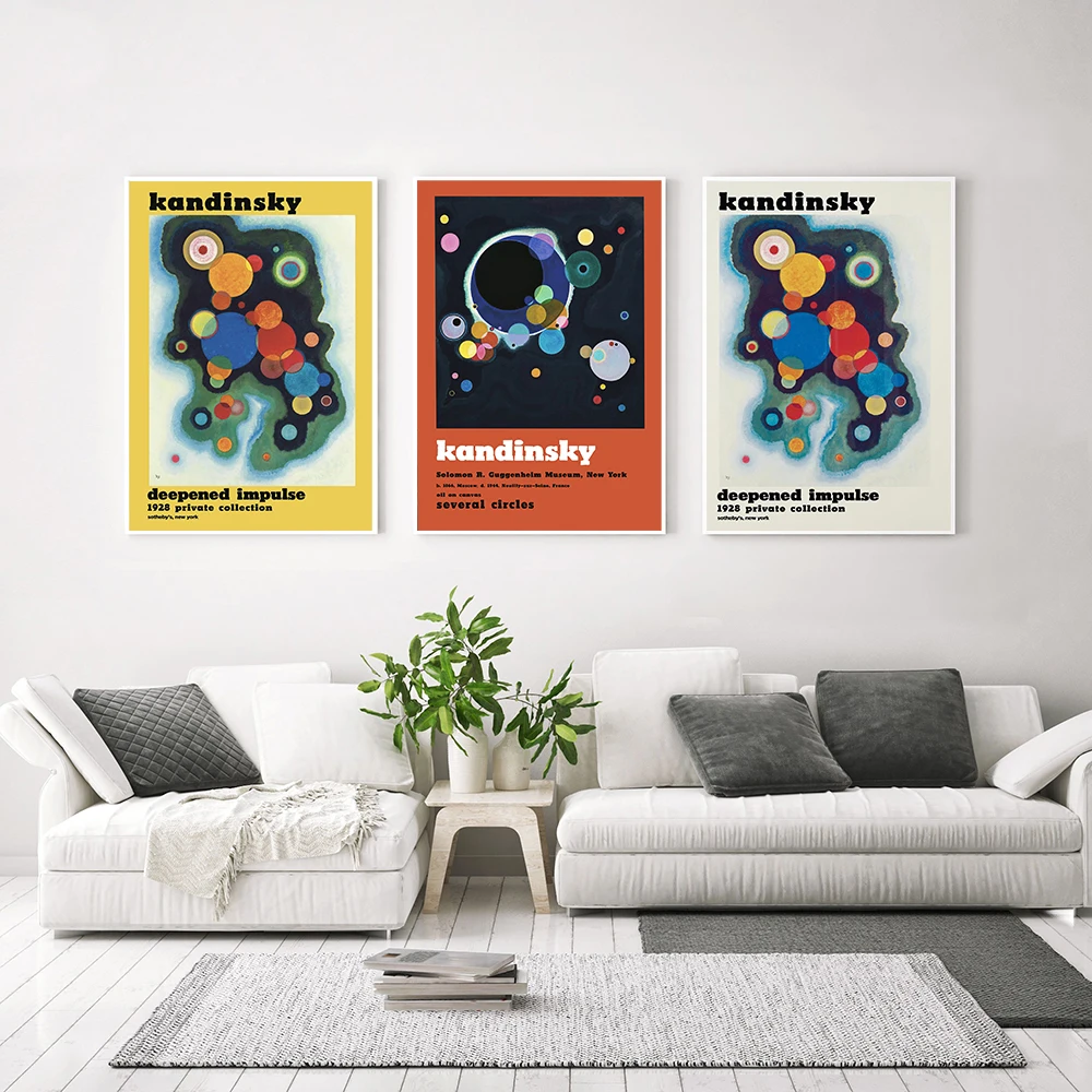 

Modern Abstract Poster Wassily Kandinsky Canvas Painting Fashion Art Print Nordic Museum Wall Picture For Living Room Home Decor