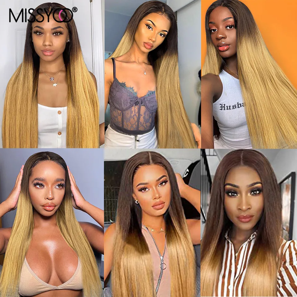 Парик Омбре из коричневых светлых человеческих волос 13 × 4 парики на шнуровке