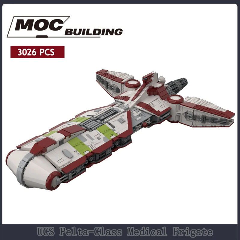 

UCS Pelta Class Medical Frigate Cruiser Building Blocks Clone War Support Ship Assembly DIY Children's Toys MOC Christmas Gifts