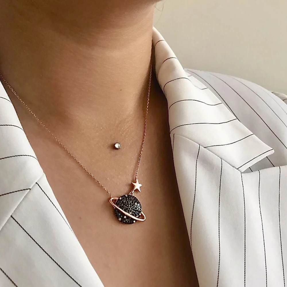 

Planet 925 Sterling Silver Necklace Women Girls Gift Jewelry Accessories Fashion Handmade Elegant Chain